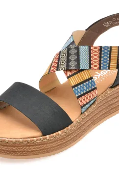 Sandale RIEKER bleumarin, V4551, din piele ecologica imagine