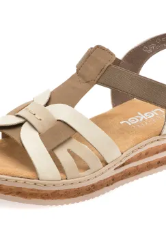 Sandale RIEKER gri, 62918, din piele ecologica imagine