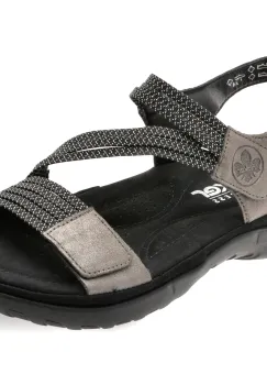 Sandale RIEKER gri, 64870, din piele ecologica imagine