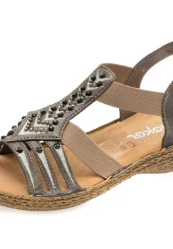 Sandale RIEKER gri, 65861, din piele ecologica imagine