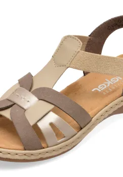 Sandale RIEKER gri, 65918, din piele ecologica imagine