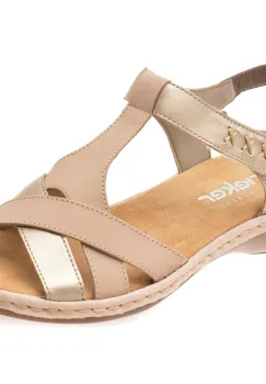 Sandale RIEKER gri, 65919, din piele naturala imagine