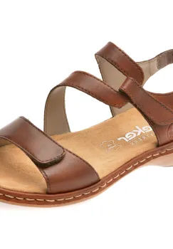 Sandale RIEKER maro, 659C7, din piele naturala imagine