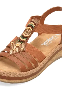 Sandale RIEKER maro, V0921, din piele ecologica imagine