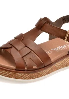 Sandale RIEKER maro, W0853, din piele naturala imagine