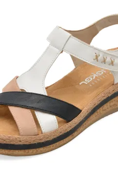 Sandale RIEKER multicolor, V0919, din piele ecologica imagine