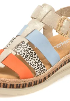 Sandale RIEKER multicolor, V7904, din piele ecologica imagine