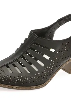 Sandale RIEKER negre, 40959, din piele naturala imagine