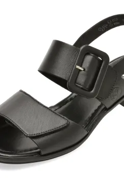 Sandale RIEKER negre, 62663, din piele naturala imagine