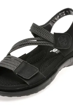 Sandale RIEKER negre, 64870, din piele ecologica imagine