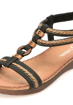 Sandale RIEKER negre, V7564, din piele ecologica imagine