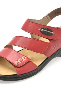 Sandale RIEKER rosii, 64573, din piele naturala imagine