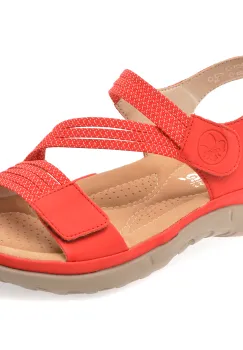 Sandale RIEKER rosii, 64870, din piele ecologica imagine