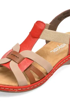 Sandale RIEKER rosii, 65918, din piele ecologica imagine