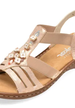 Sandale RIEKER roz, 60855, din piele ecologica imagine