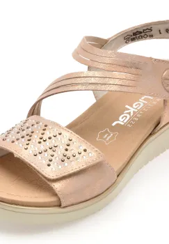 Sandale RIEKER roz, V3764, din piele ecologica imagine