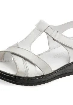 Sandale ROMAX albe, 10214, din piele naturala imagine
