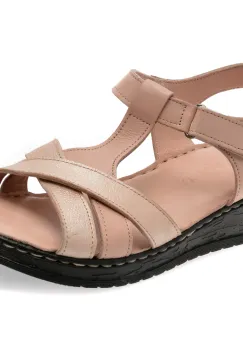 Sandale ROMAX nude, 10214, din piele naturala imagine