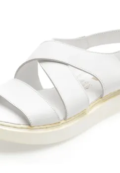 Sandale SHOOZY albe, EV4036, din piele naturala imagine