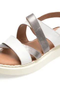 Sandale SHOOZY albe, EV4038, din piele naturala imagine