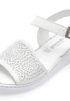 Sandale SHOOZY albe, EVP109, din piele naturala imagine