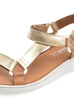 Sandale SHOOZY aurii, EV4041, din piele naturala imagine