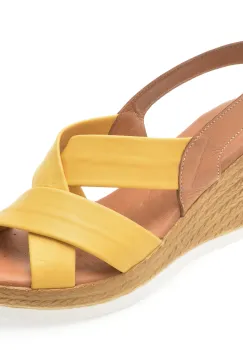 Sandale SHOOZY galbene, EV4031, din piele naturala imagine