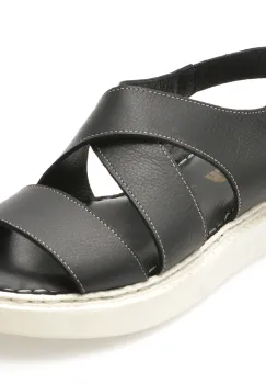 Sandale SHOOZY negre, EV4036, din piele naturala imagine