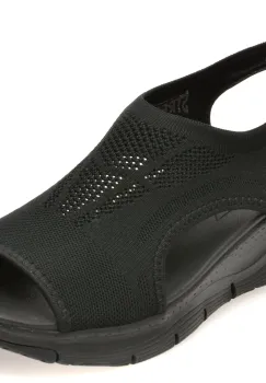 Sandale SKECHERS negre, 119236, din material textil imagine