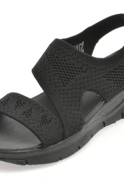 Sandale SKECHERS negre, 119458, din material textil imagine