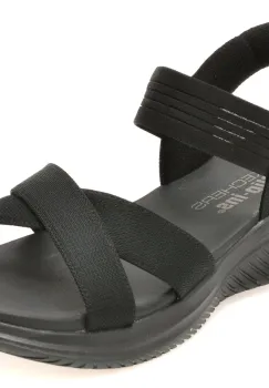 Sandale SKECHERS negre, 119975, din material textil imagine