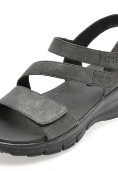 Sandale SKECHERS negre, 163532, din piele ecologica imagine