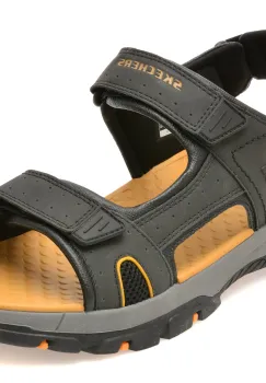 Sandale SKECHERS negre, 204106, din piele ecologica imagine