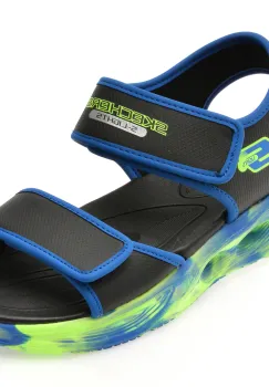 Sandale SKECHERS negre, 407032L, din piele ecologica imagine