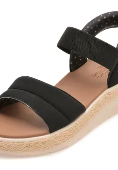 Sandale SKECHERS negre, BOBS SUN RAY, din material textil imagine