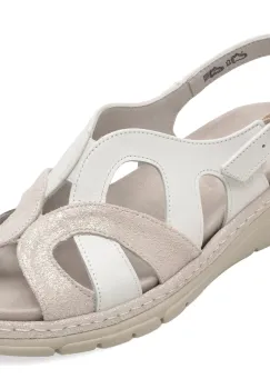 Sandale SUAVE albe, 12503, din piele naturala imagine