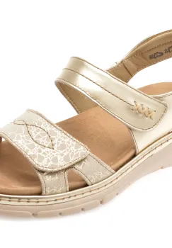 Sandale SUAVE aurii, MOSTAR, din piele naturala imagine