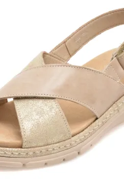Sandale SUAVE bej, 12505, din piele naturala imagine