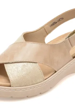 Sandale SUAVE bej, 20008, din piele naturala imagine