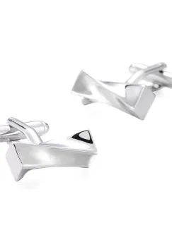 Butoni camasa, BN003, model dreptunghiular, Argintiu imagine