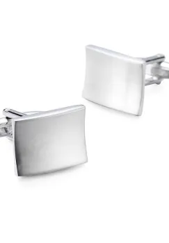 Butoni camasa, BN007, model dreptunghiular, Argintiu imagine