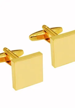 Butoni camasa, BN023, model patrat, Auriu imagine