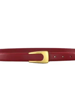Curea dama C-191, piele naturala, Rosie imagine