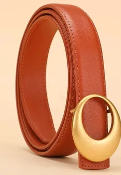 Curea dama C-200, piele naturala, Orange imagine