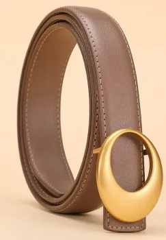 Curea dama C-201, piele naturala, Taupe imagine
