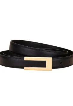 Curea dama C-202, piele naturala, Neagra imagine