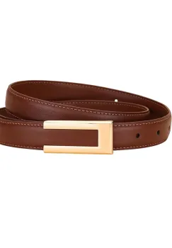 Curea dama C-203, piele naturala, Maro imagine