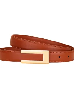 Curea dama C-204, piele naturala, Orange imagine