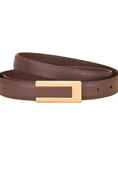 Curea dama C-205, piele naturala, Taupe imagine