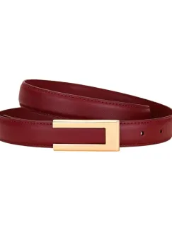 Curea dama C-206, piele naturala, Rosie imagine